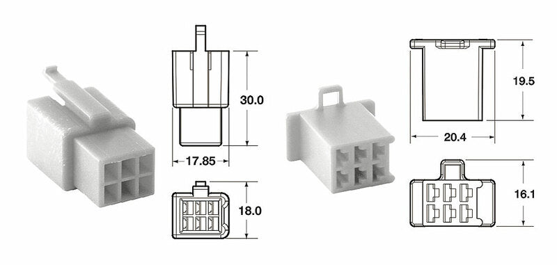 Juego de conectores 6 vias 110 ML BIHR tipo original Ø0,5mm²/0,85mm² - 5 Juegos completo BIHR 110ML.6P