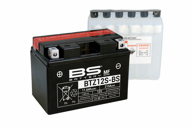 Batería BS BATTERY sin mantenimiento con pack de ácido BTZ12S-BS BS BATTERY 300697