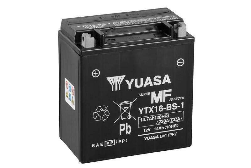Batería YUASA YTX16-BS-1 Combipack (con electrolito) YUASA YTX16-BS-1