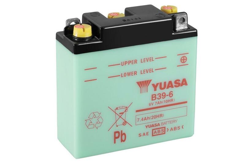 Batería YUASA B39-6 Dry charged (sin electrolito) YUASA B39-6