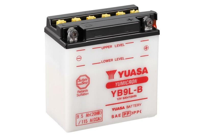 Batería YUASA YB9L-B Dry charged (sin electrolito) YUASA YB9L-B
