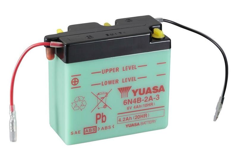 Batería YUASA 6N4B-2A-3 Dry charged (sin electrolito) YUASA 6N4B-2A-3