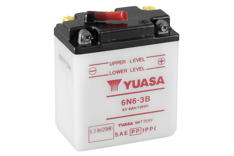 Batería YUASA 6N6-3B Dry charged (sin electrolito) YUASA 6N6-3B