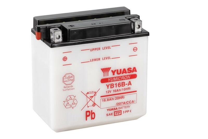 Batería YUASA YB16B-A Dry charged (sin electrolito) YUASA YB16B-A