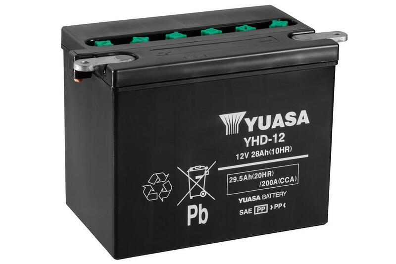 Batería YUASA YHD-12 Dry charged (sin electrolito) YUASA YHD-12