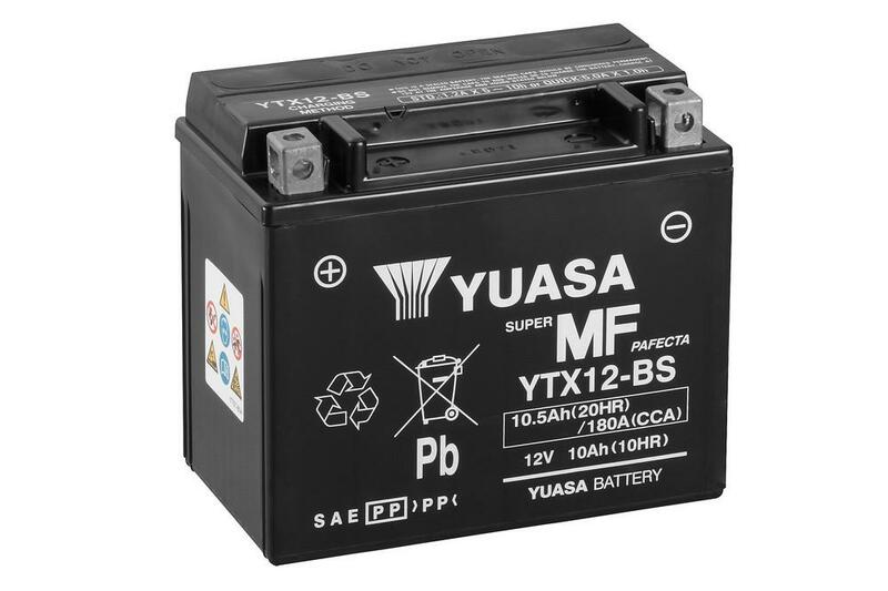 Batería YUASA YTX12-BS Combipack (con electrolito) YUASA YTX12-BS