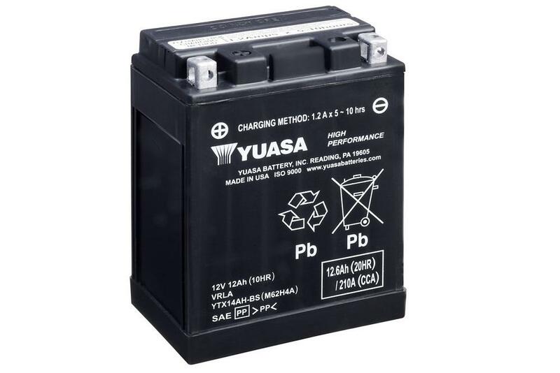 Batería YUASA YTX14AH-BS Combipack (con electrolito) YUASA YTX14AH-BS