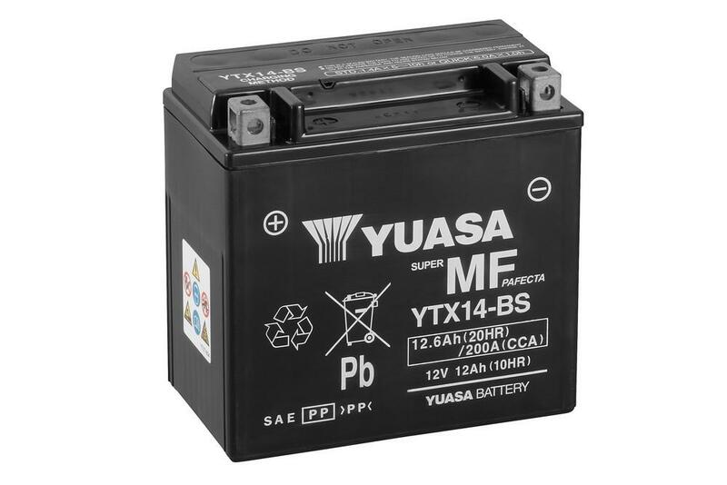 Batería YUASA YTX14-BS Combipack (con electrolito) YUASA YTX14-BS