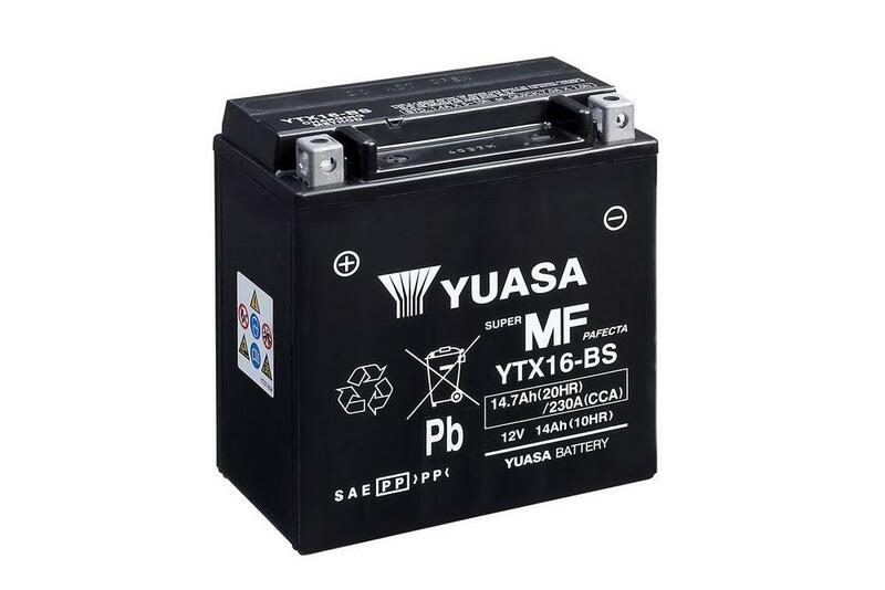 Batería YUASA YTX16-BS Combipack (con electrolito) YUASA YTX16-BS