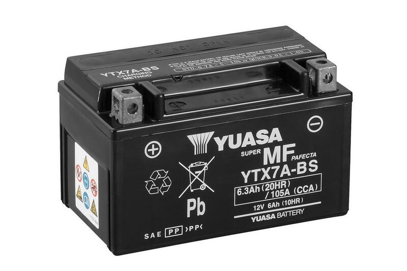 Batería YUASA YTX7A-BS Combipack (con electrolito) YUASA YTX7A-BS
