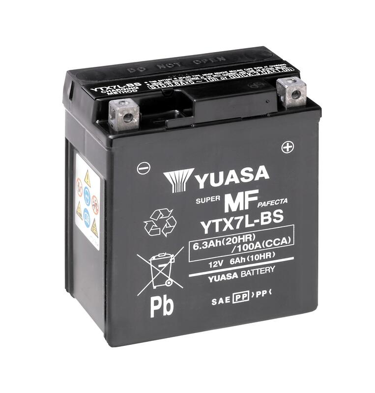 Batería YUASA YTX7L-BS Combipack (con electrolito) YUASA YTX7L-BS