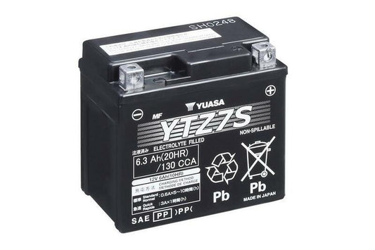 Yuasa battery YTZ7S Wet Charged (cargada y activada) YUASA YTZ7S