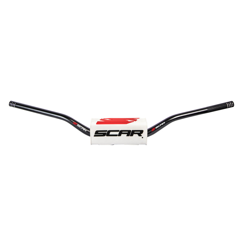 Manillar SCAR O² RC Ø28,6mm sin barra, negro, morcilla blanca SCAR S9112W