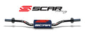 Manillar SCAR O² Ø28,6mm Yamaha de aluminio sin barra, negro, morcilla azul oscuro SCAR S9182BK-DKBL