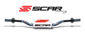 Manillar SCAR O² Ø28,6mm McGrath de aluminio sin barra, azul oscuro, morcilla blanca SCAR S9172DKBL-WH