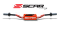Manillar SCAR O² Ø28,6mm McGrath de aluminio sin barra, rojo, morcilla naranja SCAR S9172RD-OR
