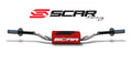 Manillar SCAR O² Ø28,6mm McGrath de aluminio sin barra, blanco, morcilla roja SCAR S9172WH-RD