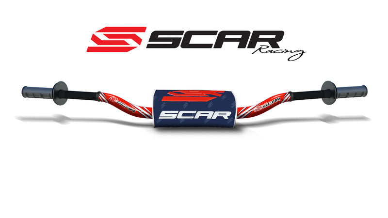 Manillar SCAR O² RC alto de aluminio sin barra, rojo, morcilla azul oscuro SCAR S9132RD-DKBL