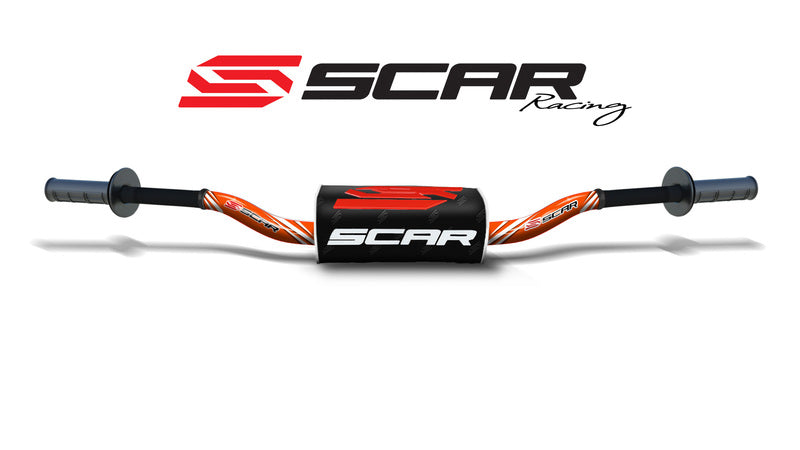 Manillar SCAR O² RC alto de aluminio sin barra, naranja, morcilla negra SCAR S9132OR-BK