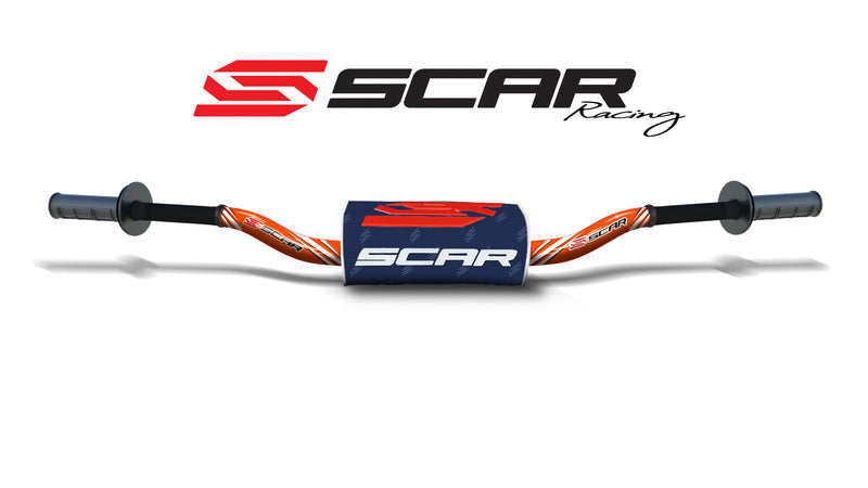 Manillar SCAR O² RC Ø28,6mm de aluminio sin barra, naranja morcilla azul oscuro SCAR S9112OR-DKBL
