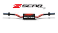 Manillar SCAR O² RC Ø28,6mm de aluminio sin barra, rojo, morcilla negra SCAR S9112RD-BK