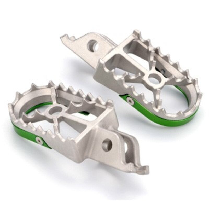Estriberas Off Road gris/verde Kawasaki ART ASF-02S-GR