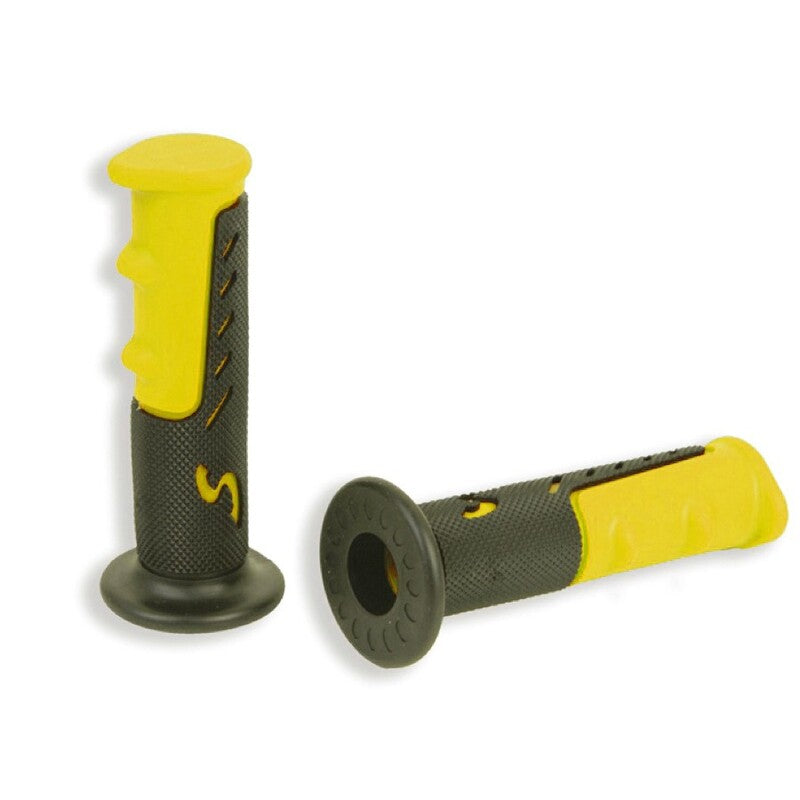 Par puños ciclomotor Negro-Amarillo V PARTS SS-605