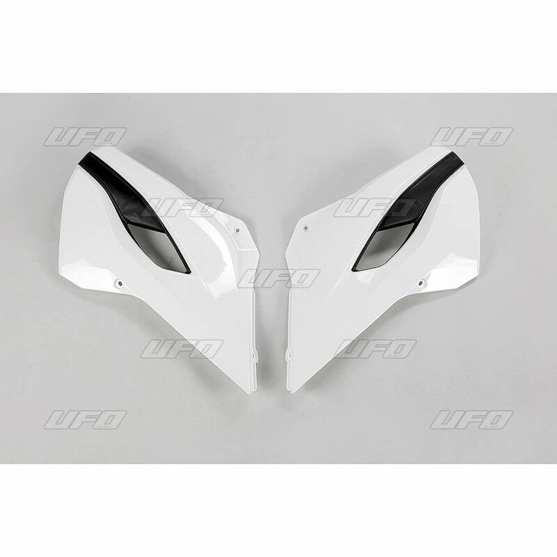 Plásticos laterales de radiador UFO Husqvarna blanco/amarillo HU03353-W UFO HU03353#W