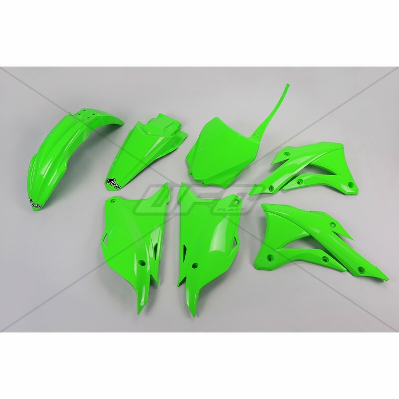 Kit plástica UFO verde fluor Kawasaki KX85 UFO KAKIT222@AFLU