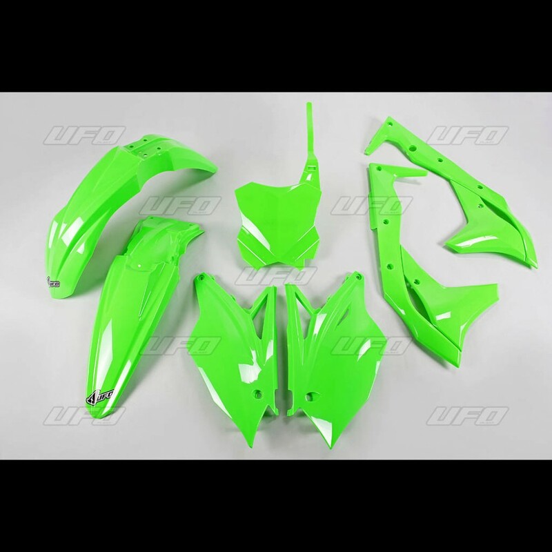 Kit de Plástica UFO verde neon Kawasaki KX250F UFO KAKIT225@AFLU