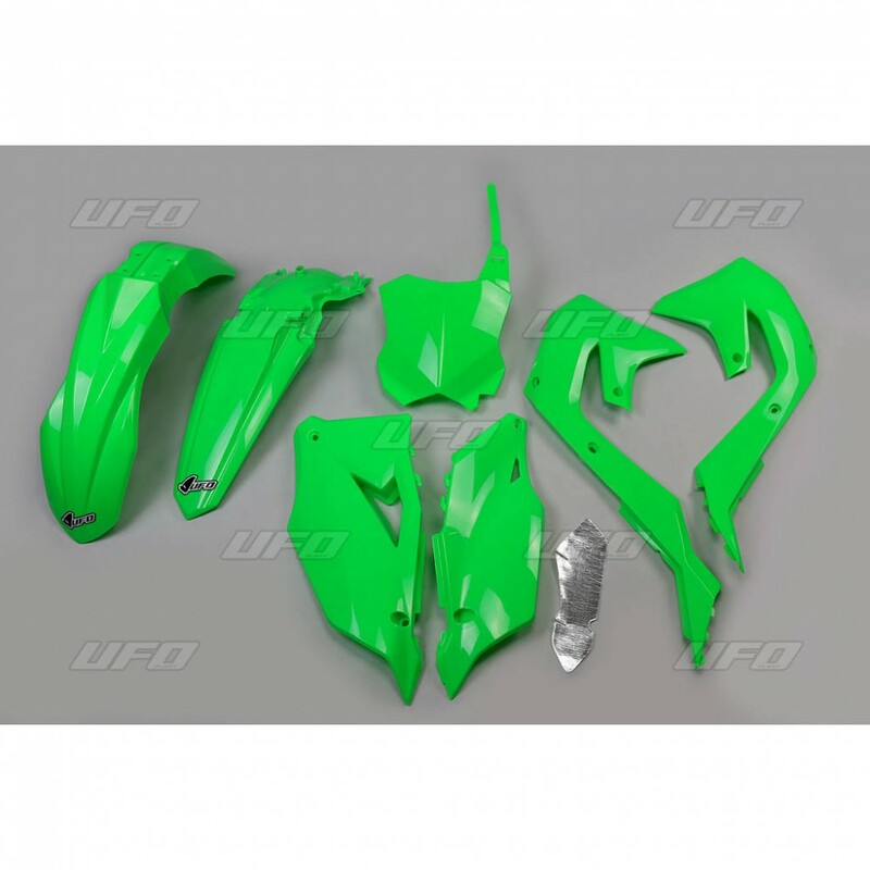 Kit plástica completo UFO Kawasaki verde fluor KAKIT227-AFLU UFO KAKIT227@AFLU