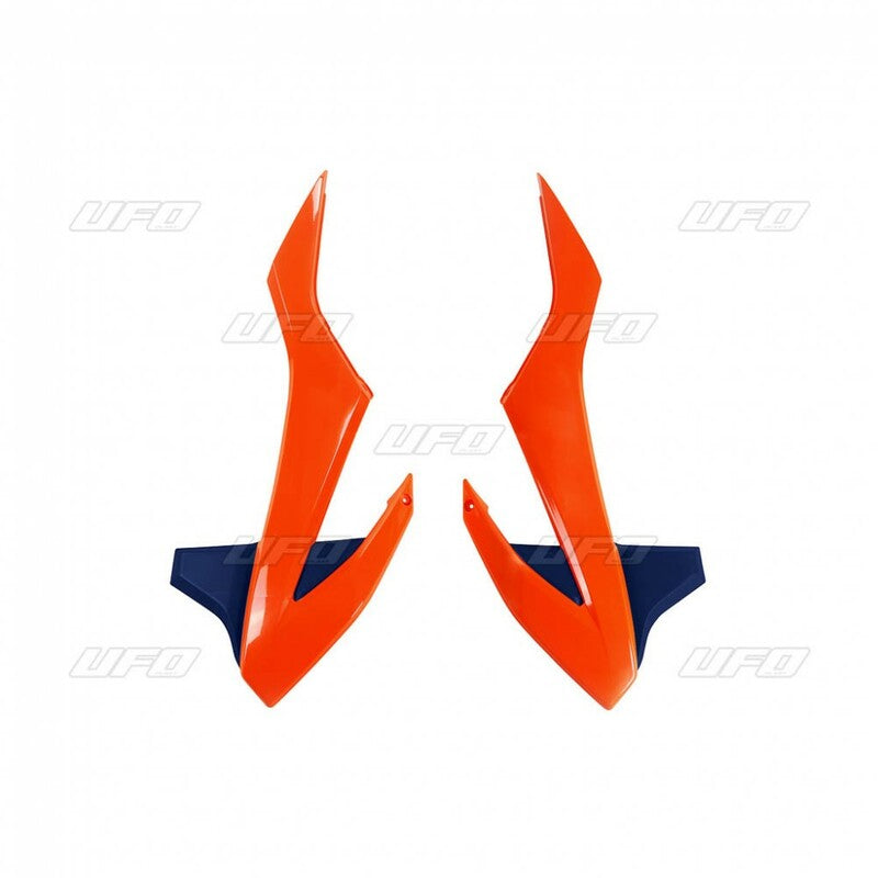 Plásticos laterales de radiador UFO naranja neon/azul KTM SX85 UFO KT04085#F087