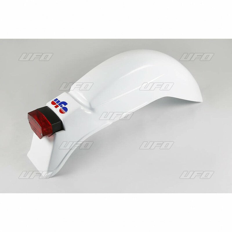Guardabarros trasero universal UFO enduro con luz Ktm GS, Cagiva, Wrx blanco ME08034-W UFO ME08034#W