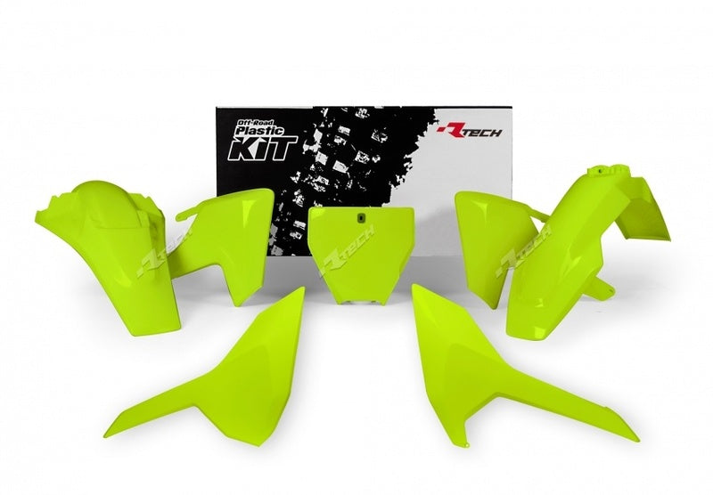 RACETECH Plastic Kit Neon Yellow Husqvarna RACETECH R-KITHSQ-GF0-516