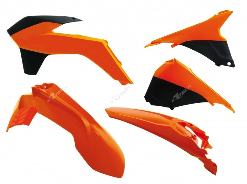 RACETECH Plastic Kit OEM Colour (2014) Orange/Black KTM EXC/EXC-F 125 AND + RACETECH R-KITKTM-OEM-415