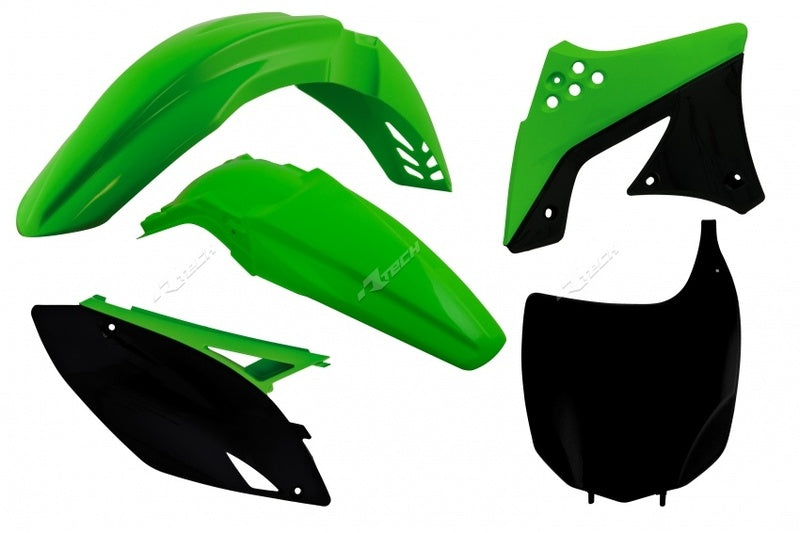 RACETECH Plastic Kit OEM Colour (2012) Green/Black Kawasaki KX-F250 RACETECH R-KITKXF-OEM-509