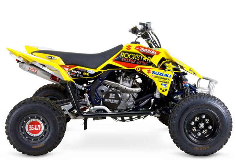 Linea completa escape Yoshimura Signature RS-5, acero inox, Silencioso de aluminio, Suzuki LT-R450 YOSHIMURA US 3115007350