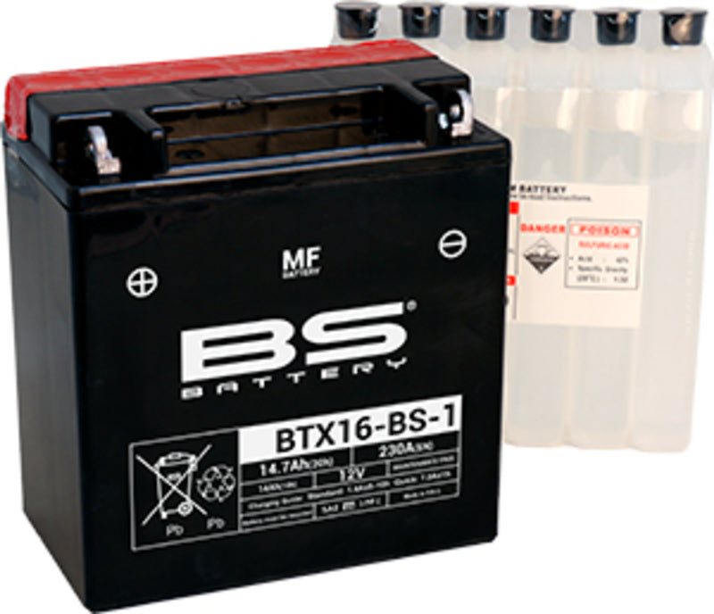 Batería BS BATTERY BTX16-BS-1 sin mantenimiento con pack de electrolito BS BATTERY 300623