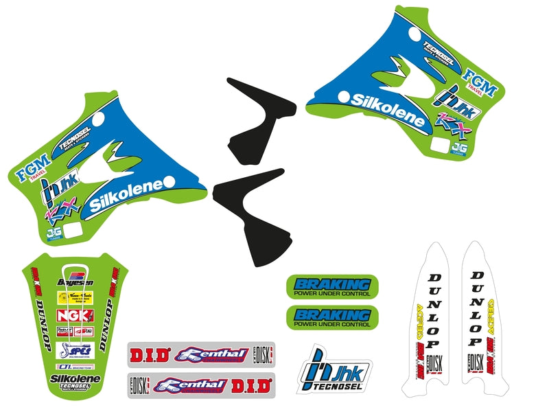 Kit adhesivos completo TECNOSEL Team Kawasaki 1996 TECNOSEL 84V01
