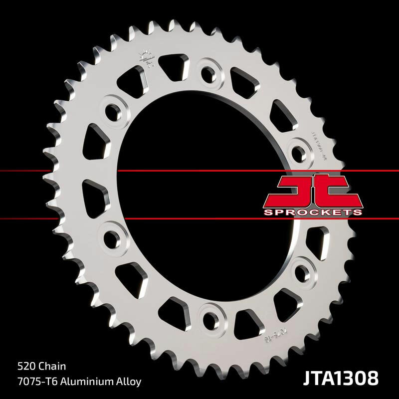 Corona JT Aluminio negro JT 1308 con 44 dientes JT SPROCKETS JTA1308.44BLK