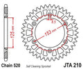 Corona JT Aluminio negro JT 210 con 42 dientes JT SPROCKETS JTA210.42BLK