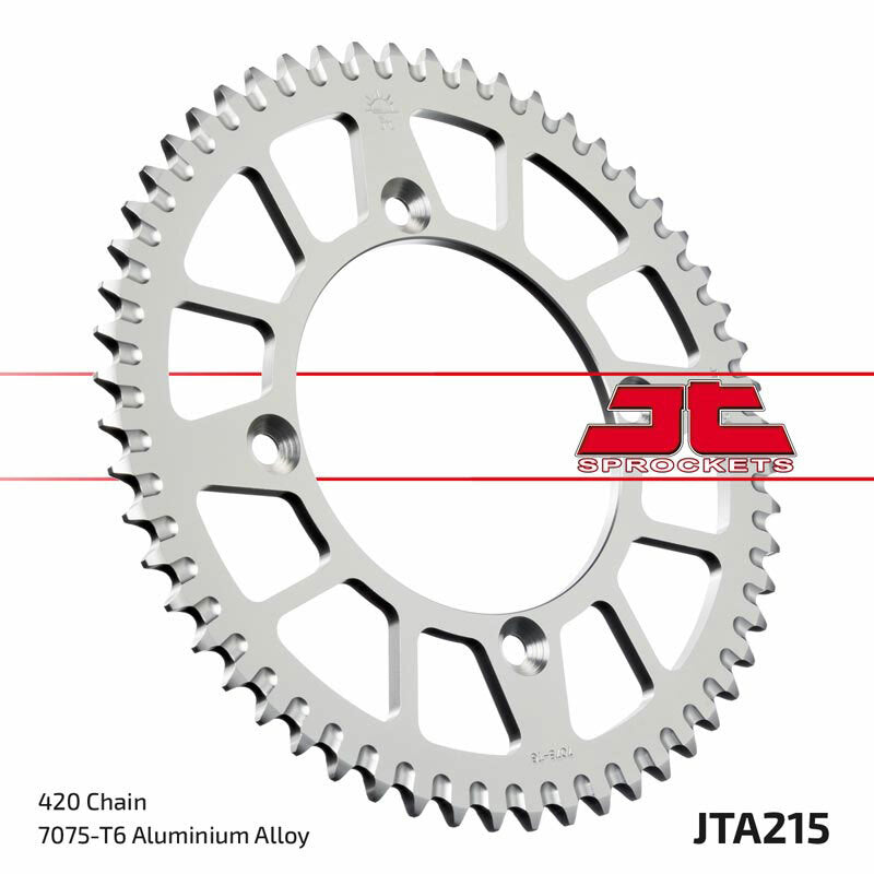 Corona JT Aluminio rojo JT 215 con 55 dientes JT SPROCKETS JTA215.55RED