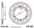 Corona JT SPROCKETS aluminio negro ultraligero 251 - 520 JT SPROCKETS JTA251.48BLK