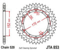 Corona JT Aluminio negro JT 853 con 51 dientes JT SPROCKETS JTA853.51BLK