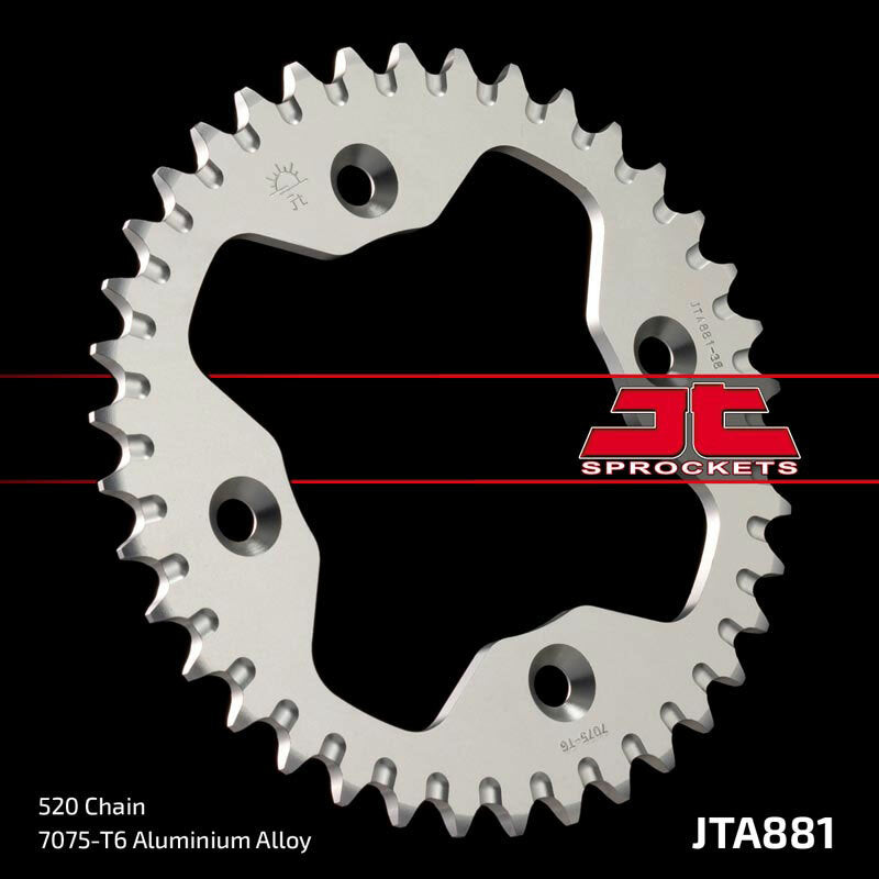 Corona JT Aluminio negro JT 881 con 38 dientes JT SPROCKETS JTA881.38BLK