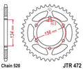 Corona JT 472 de acero con 48 dientes JT SPROCKETS JTR472.48