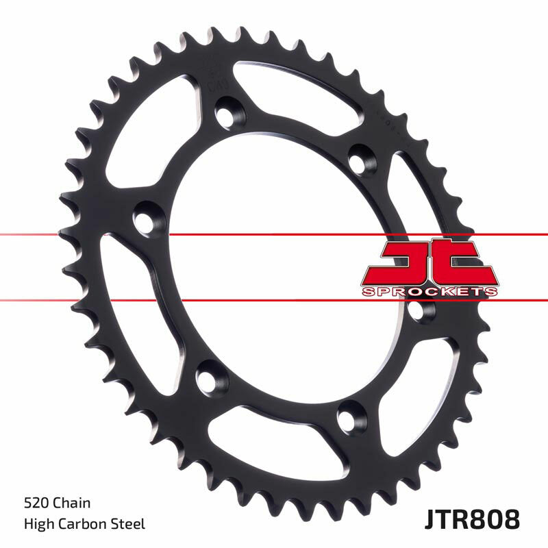 Corona JT 808 de acero con 47 dientes paso 520 autolimpiable JT SPROCKETS JTR808.47SC