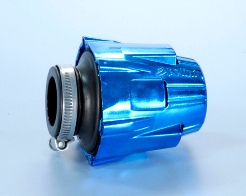 Filtro de potencia (air box) Polini, cromado, azul, recto, Ø37 (203.0111) POLINI 203,0111