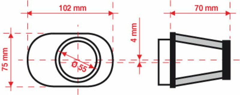Filtro de aire BMC Tapered Offset-Right Ø55mm - FBPF55-70R BMC FBPF55-70R