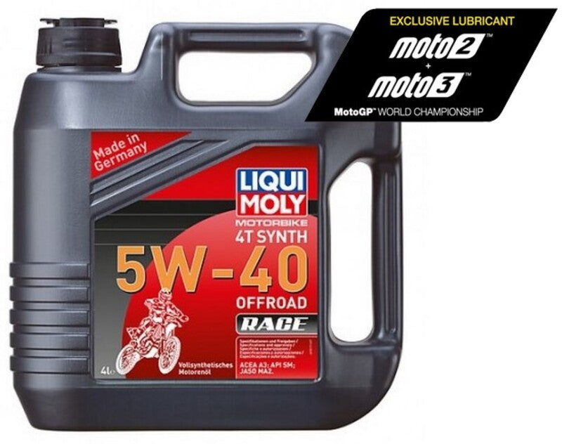Garrafa de 4L aceite Liqui Moly 100% sintético 4T Synth 5W-40 Off road Race 3019 LIQUI MOLY 3019